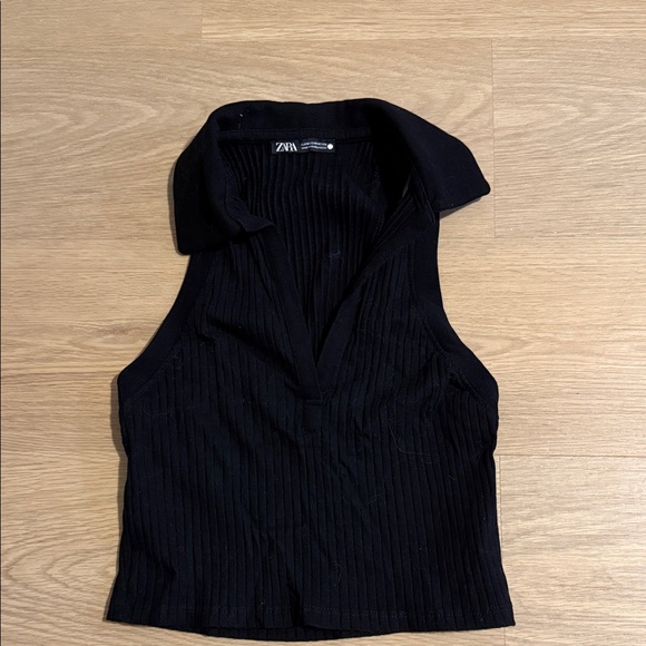 Zara Ribbed Collared Tank - Picture 1 of 3